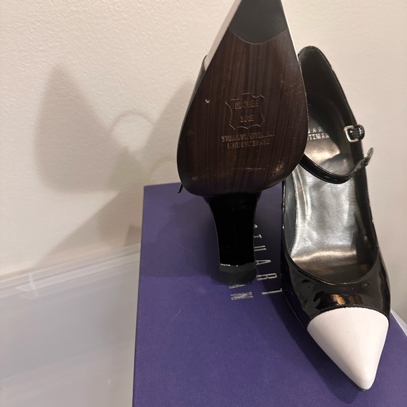 Stuart Weitzman Black and White Patent Leather Pump - Picture 5 of 12